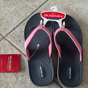 Okabashi Black and Pink Sandals - Breeze - NWT - L 9.5-10.5
